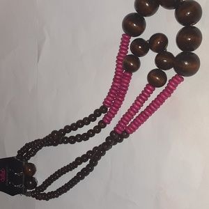 Nwt paparazzi Cancun Cast away pink necklace and earrings set